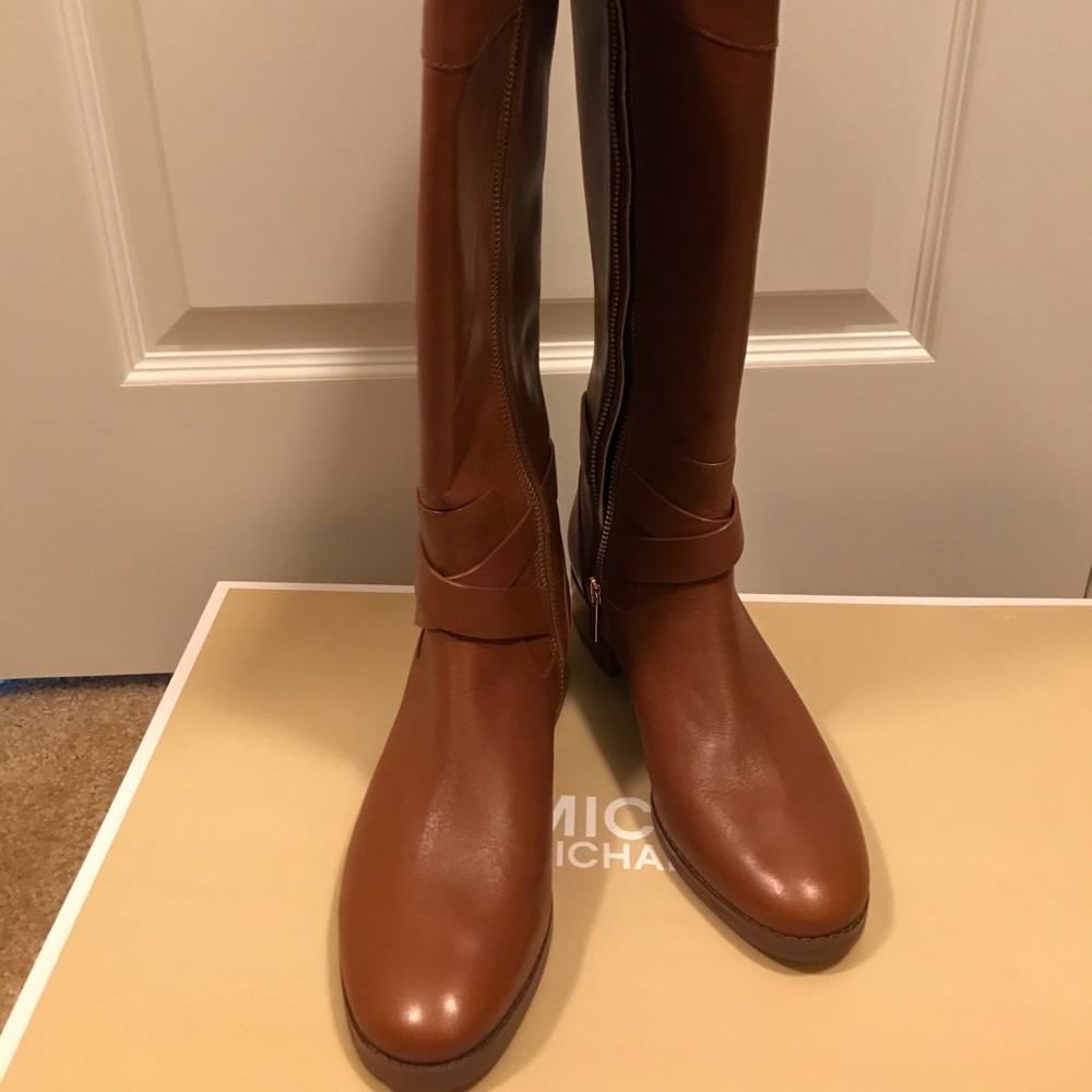 Michael Kors Brown Over-the-Knee Leather Boots
